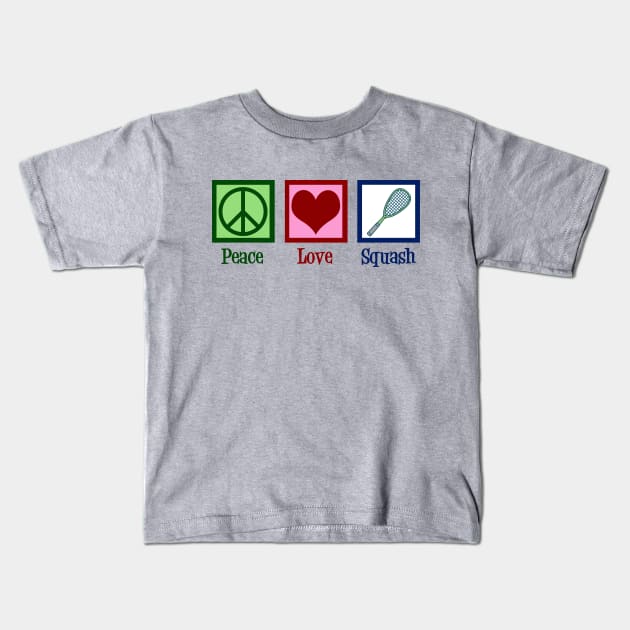 Peace Love Squash Kids T-Shirt by epiclovedesigns